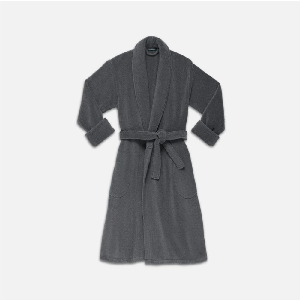 Brooklinen Super-Plush Gray Robe - graphite - NWT - LARGE
